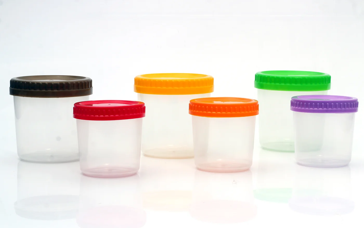 Série MR-20 — potes de 360 e 720 ml em diversas cores de tampa